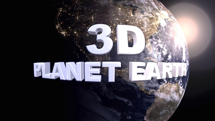 美丽的星球地球背景3D标题素材库网精选fcpx模板