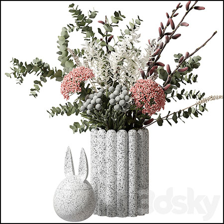 花瓶和花束室内摆件素材之家精选3D模型