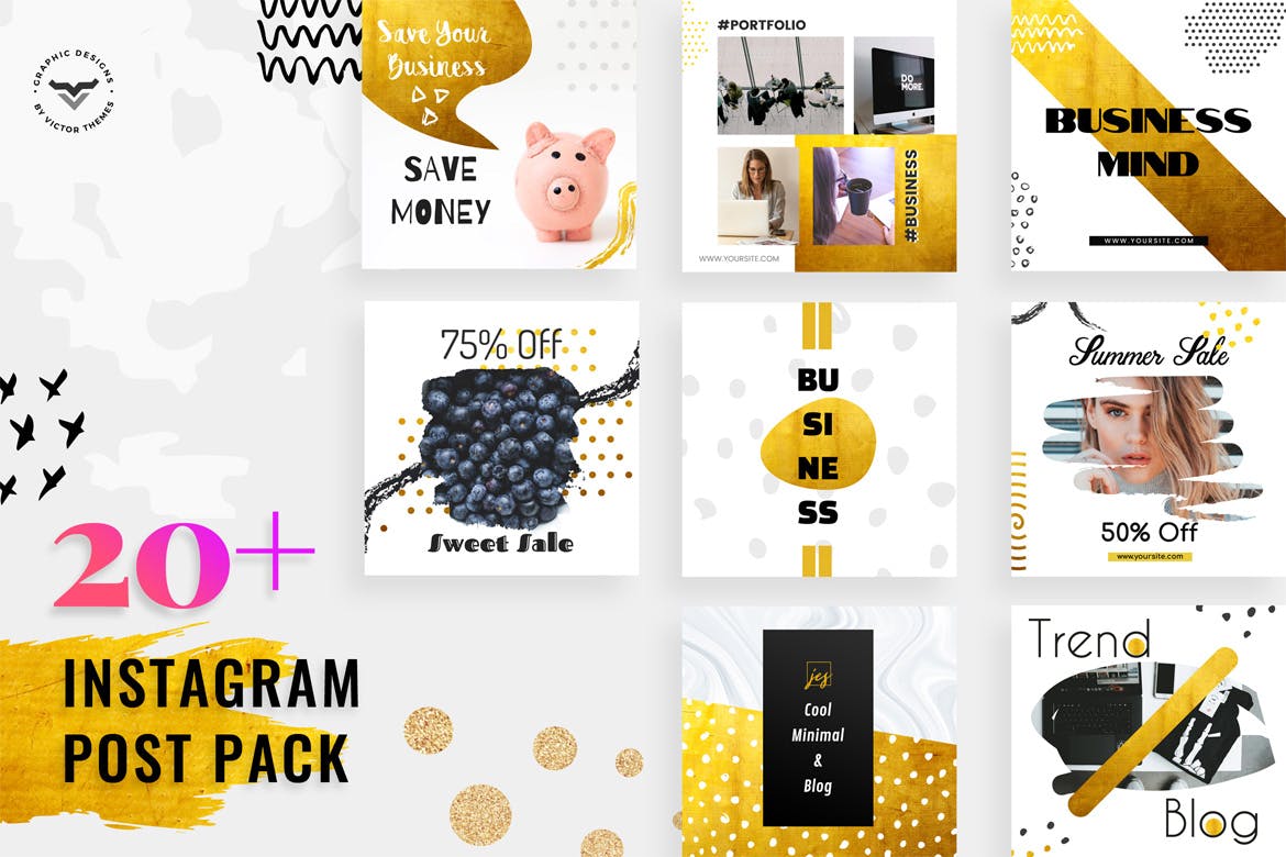 20+Instagram社交媒体创意图形设计广告模板素材库精选 Instagram Post Social Media Template插图(1)