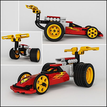 乐高积木玩具Action Wheelie 49四驱车素材之家精选3D模型