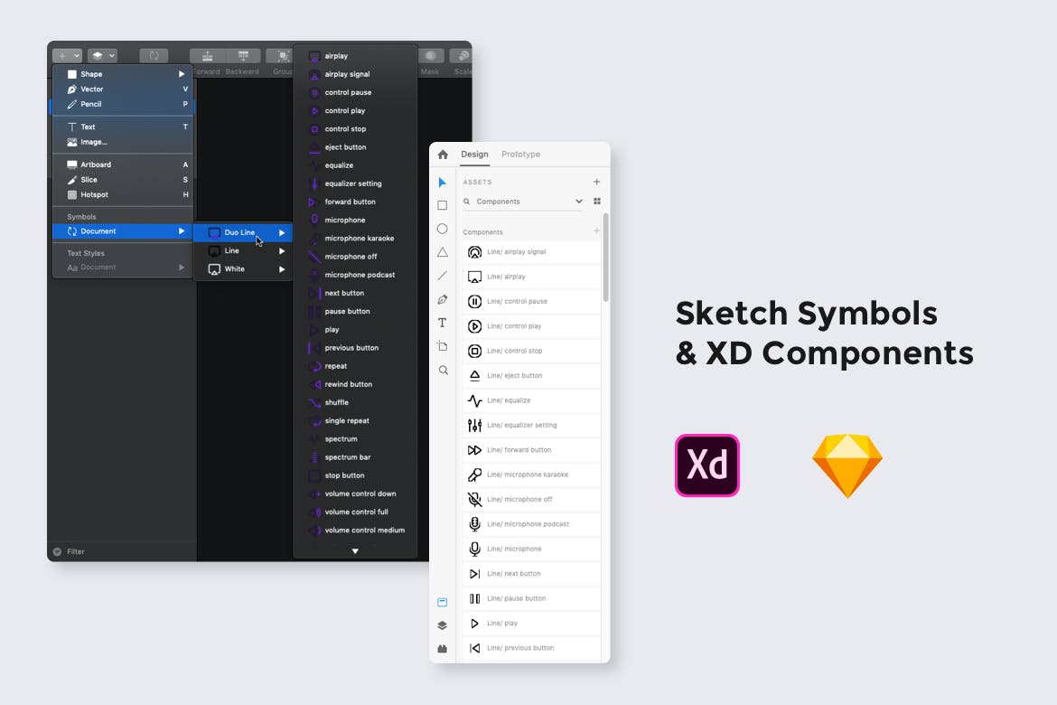 简约风音频多媒体UI设计线性图标矢量素材 Simplea Line – Audio Icon Set插图(3)