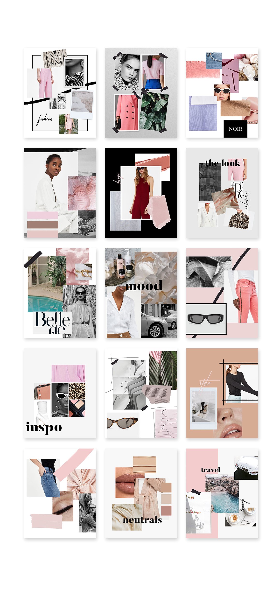 时尚服饰类Instagram贴图模板素材库精选 Moodboards for Instagram插图(4)