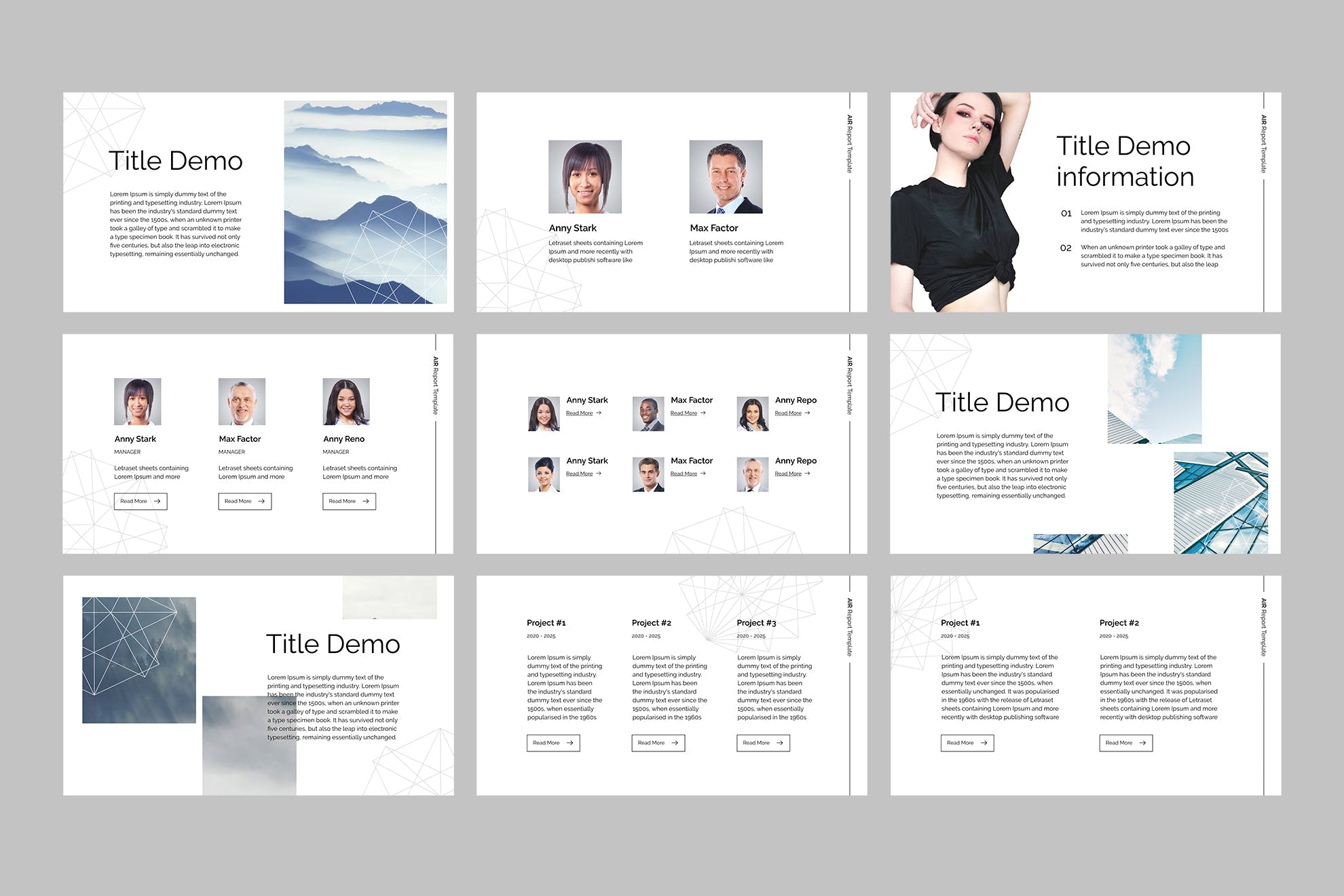 SWOT分析/市场分析/数据统计素材库精选PPT模板 Air – PowerPoint Report Template插图(2)