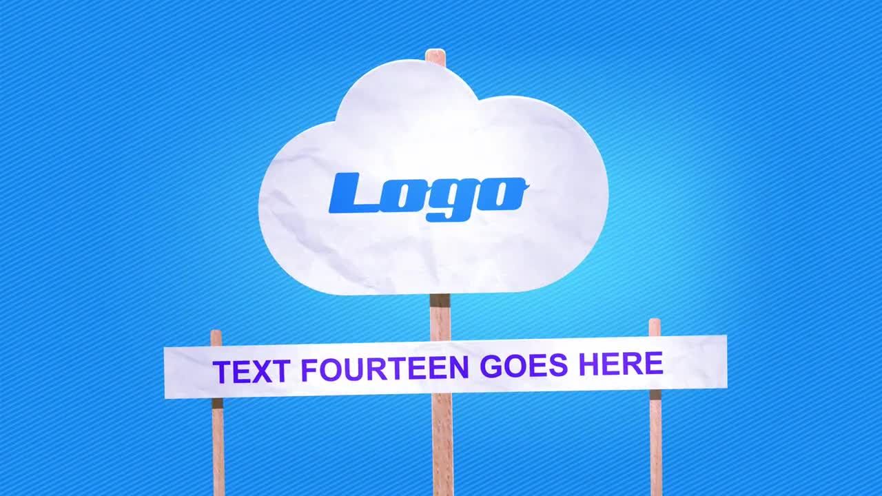 清新有趣的云朵logo动画展示素材库精选AE模板