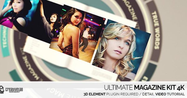 时尚杂志样式素材库精选AE模板 Ultimate Magazine Kit 4K