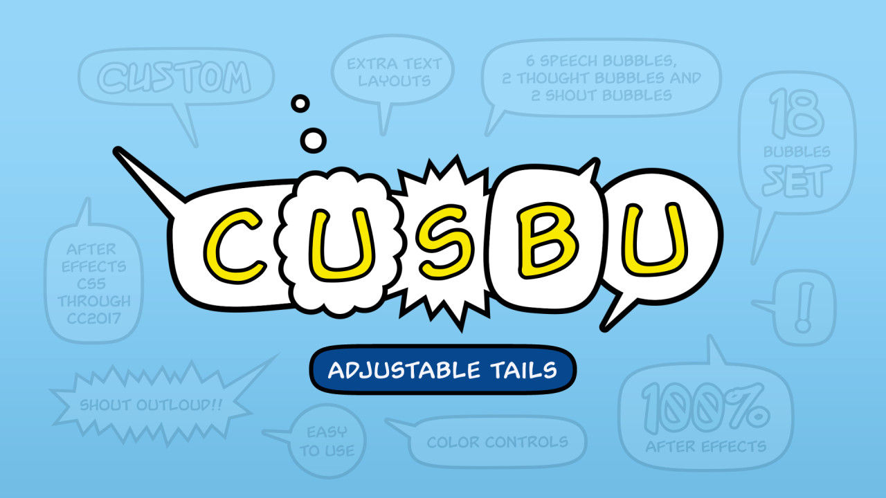 卡通动态可调节的气泡对话框素材库精选AE模板Adjustable Speech Bubbles