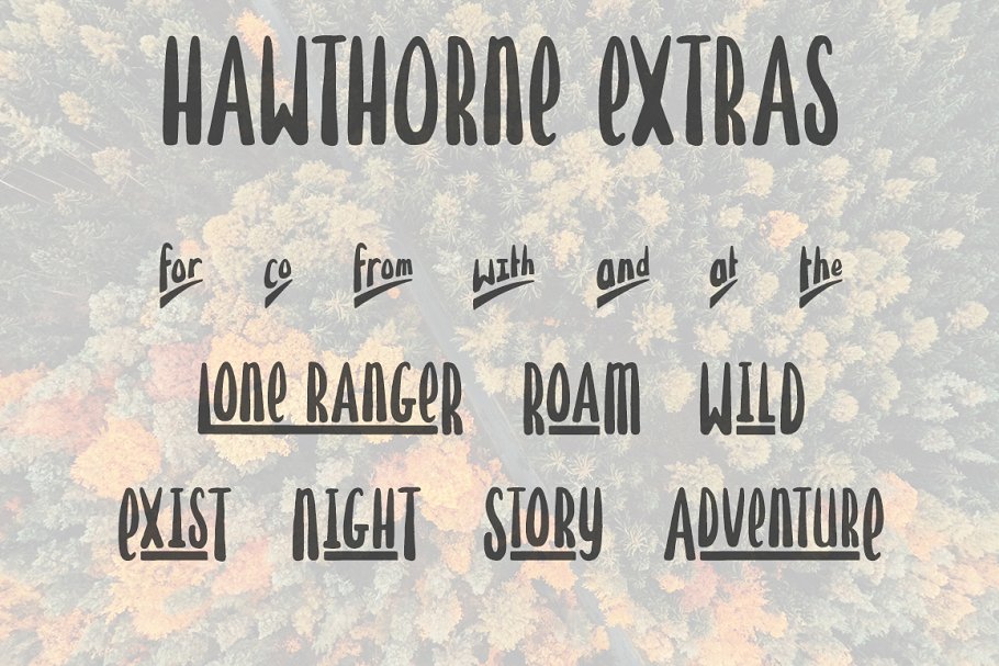 可爱风格胖体英文手绘无衬线字体 Hawthorne Hand Drawn Font插图(2)