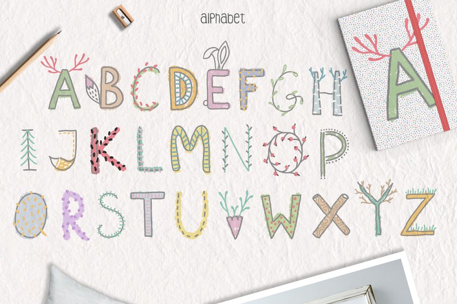 卡哇伊可爱风格手绘粉色系插画素材 Forest Walk Collection Pro插图(3)