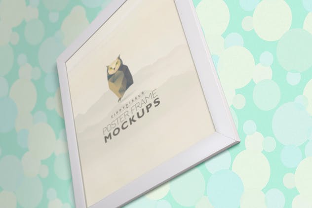 摄影海报艺术品白色画框样机 Poster Frame Mockups插图(3)