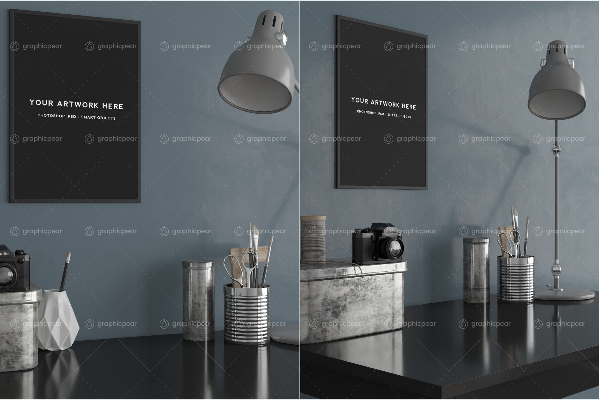 A3海报室内场景样机模板插图(2)