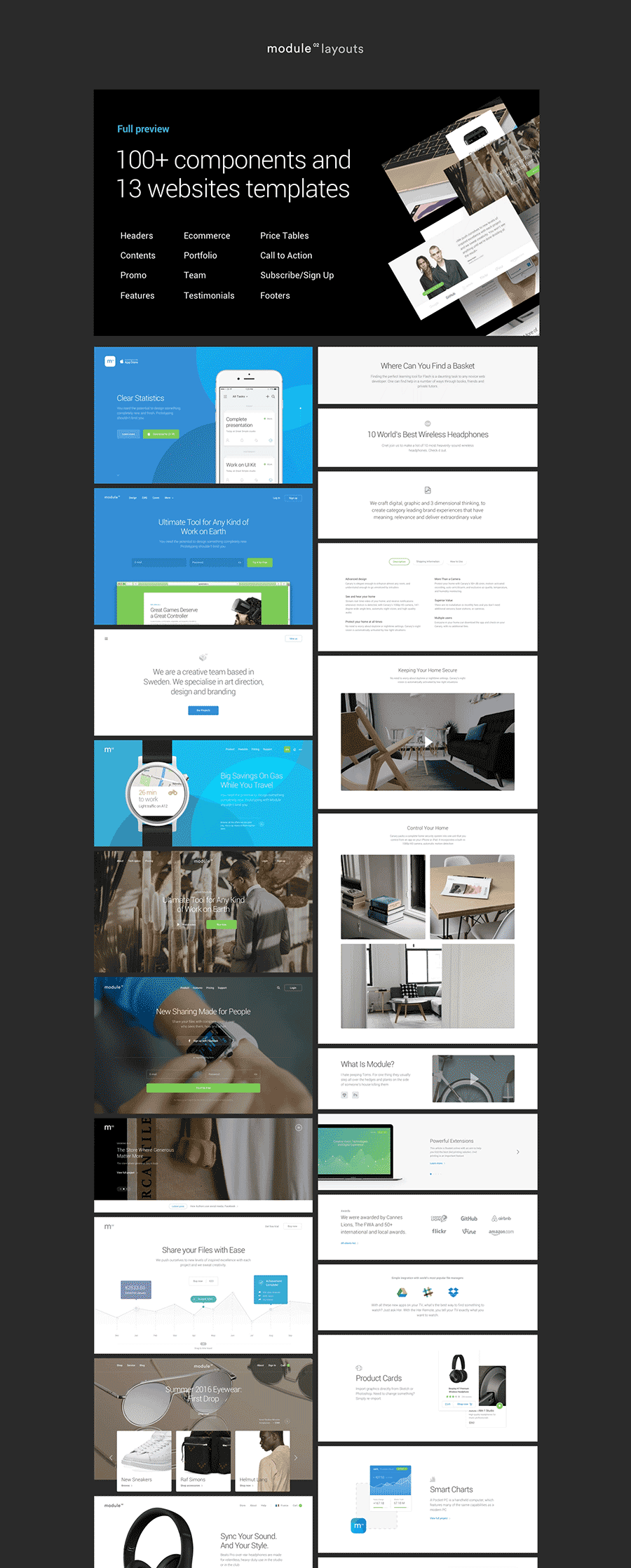 素材库下午茶：完美的网页UI／UX 界面套装素材下载[PSD]插图