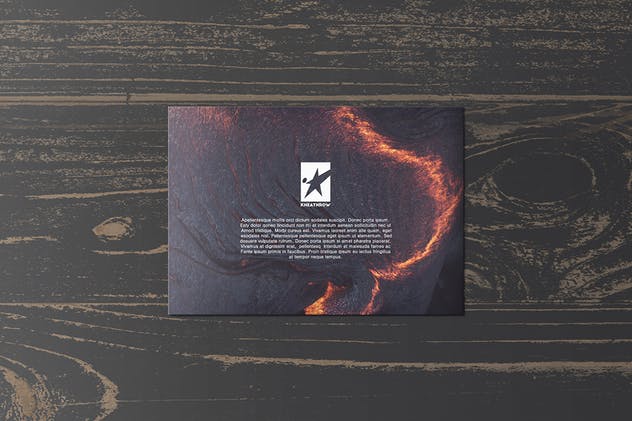 A5尺寸规格宣传册设计平铺视觉样机模板 Bi-Fold A5 Horizontal Brochure Mock-Ups Vol.1插图(2)