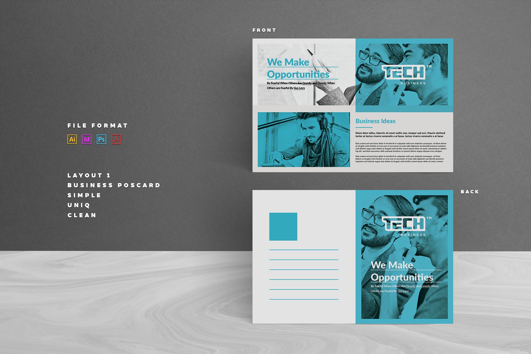 商务三折页小册子明信片 Postcard Postcard插图