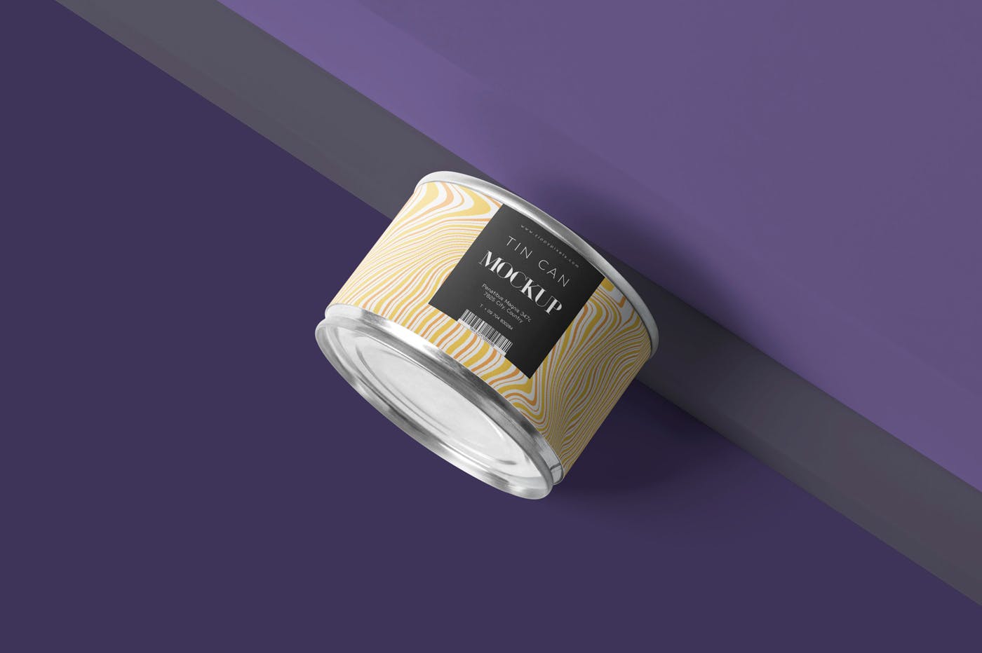 食品罐头外观设计效果图样机PSD模板 Small Food Tin Can Mockups插图(2)