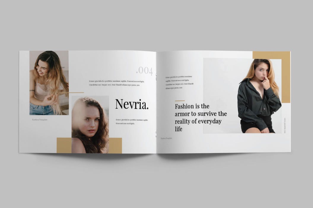 A5横版产品目录Lookbook设计InDesign模板 NEVRIA – A5 Landscape Lookbook template插图(2)