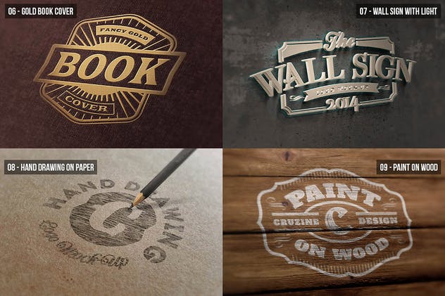 逼真凸版压花Logo徽标样机套装Vol.4 Photorealistic Logo Mock-Ups Vol.4插图(3)