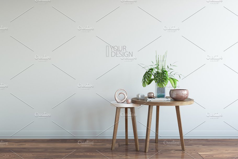 客厅卧室墙纸&相框画框样机模板合集 Interior Wall & Frames Mockup – 2插图(13)