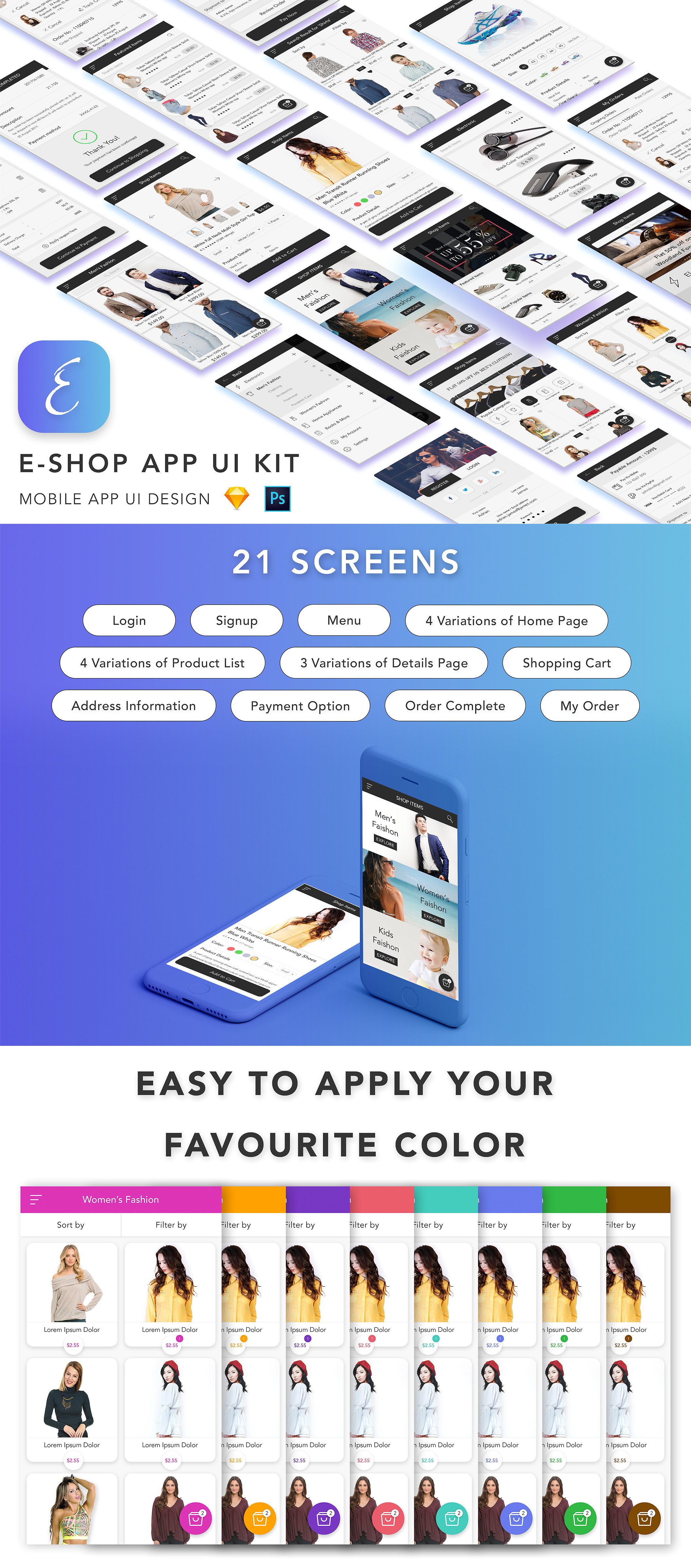 素材库下午茶：超高品质电商行业APP UI Kit打包下载[psd,sketch]插图