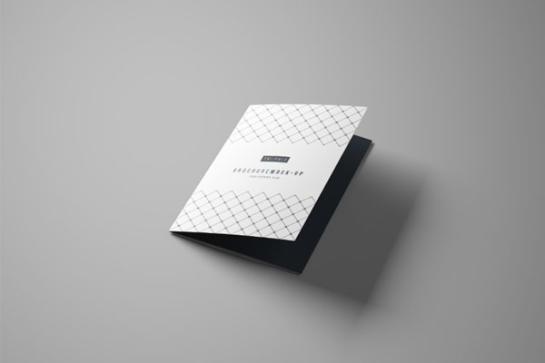 智能三折页广告小册子样机插图