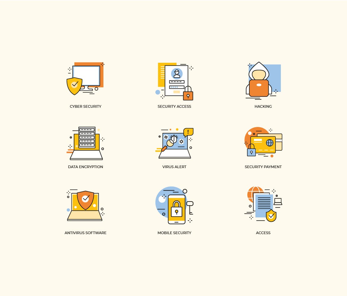 互联网安全主题扁平设计风格素材库精选概念插画素材 Internet Security Flat Design Concept插图(2)