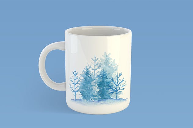 冬季水彩元素设计套装 Winter Watercolor Design Kit插图(5)