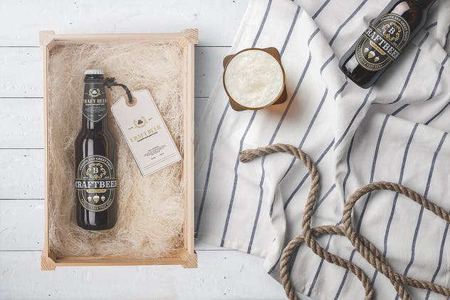 啤酒瓶包装样机 Beer Bottles Mockup插图(1)