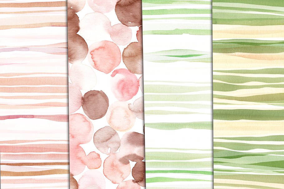 水彩纸张&条纹 Watercolor paper, stripes插图(4)