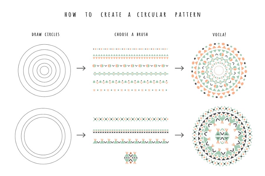 民族风矢量图案纹理 Ethnic vector brushes + BONUS插图(4)
