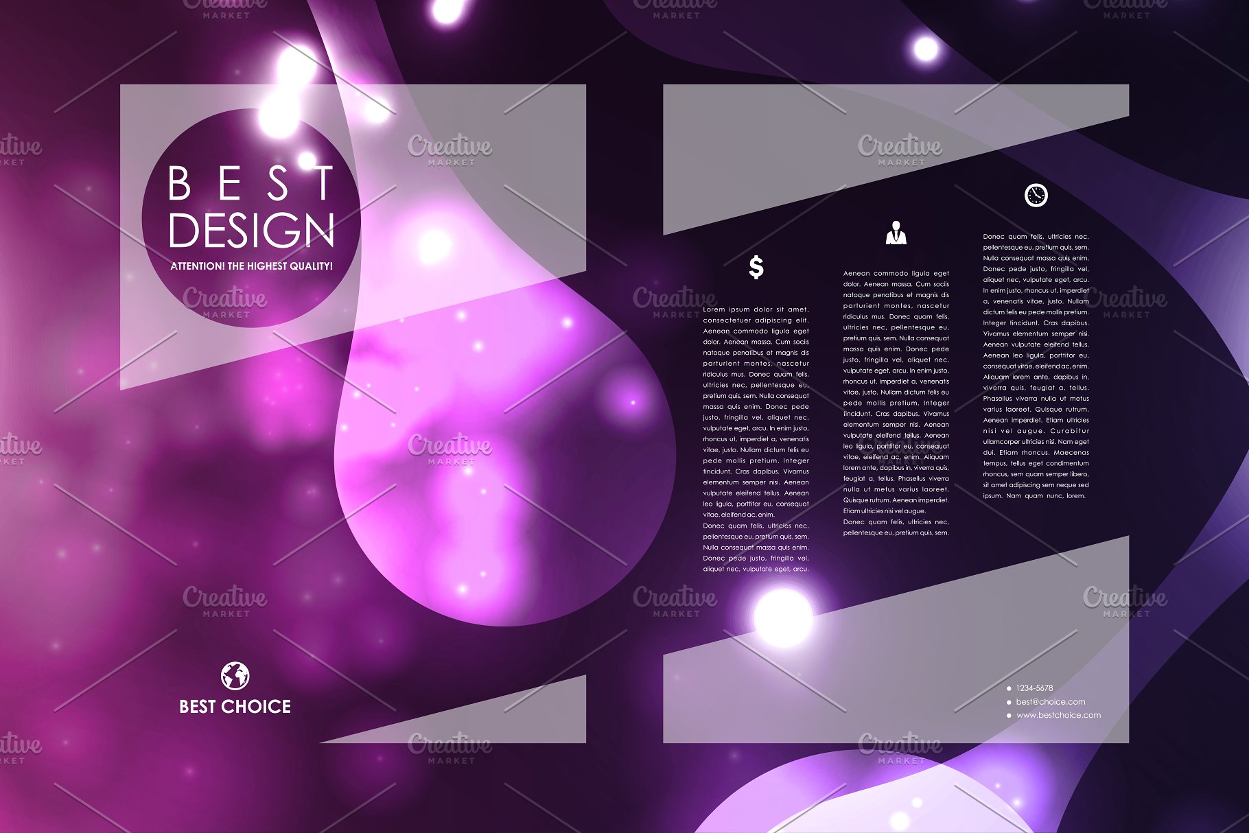 抽象图形蓝色背景小册子模板 Set of Abstract Brochures插图(10)