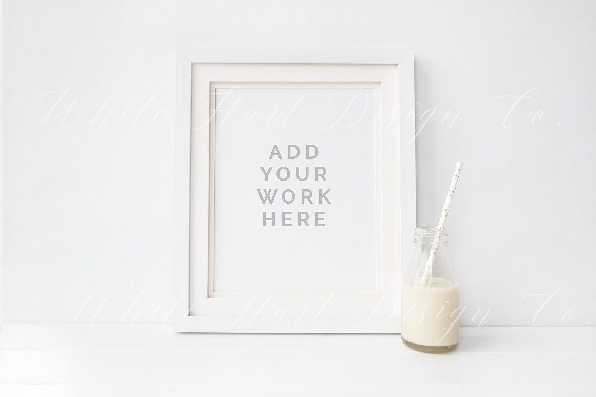 简约白色画框样机模型/Nusery主题  Frame mock up / Nusery themed插图