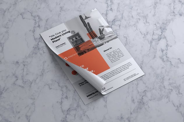 室内装修设计服务公司宣传传单设计模板v1 Interior Design Flyer Vol. 01插图(2)