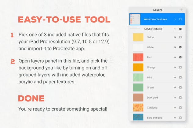 水彩纸张纹理[Procreate应用专用] Paper Background Textures for ProCreate插图(3)