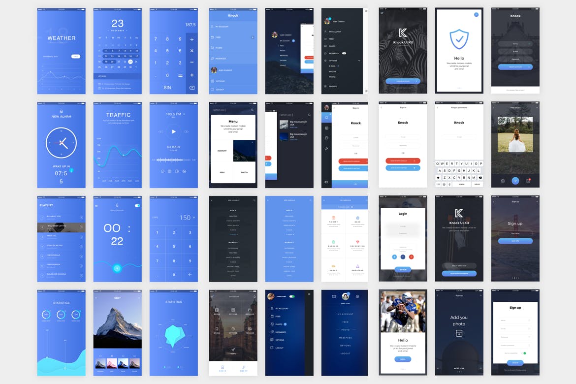 电子商务网上商城APP应用交互设计UI套件[1.73GB] Knock Mobile UI Kit eCommerce插图(1)