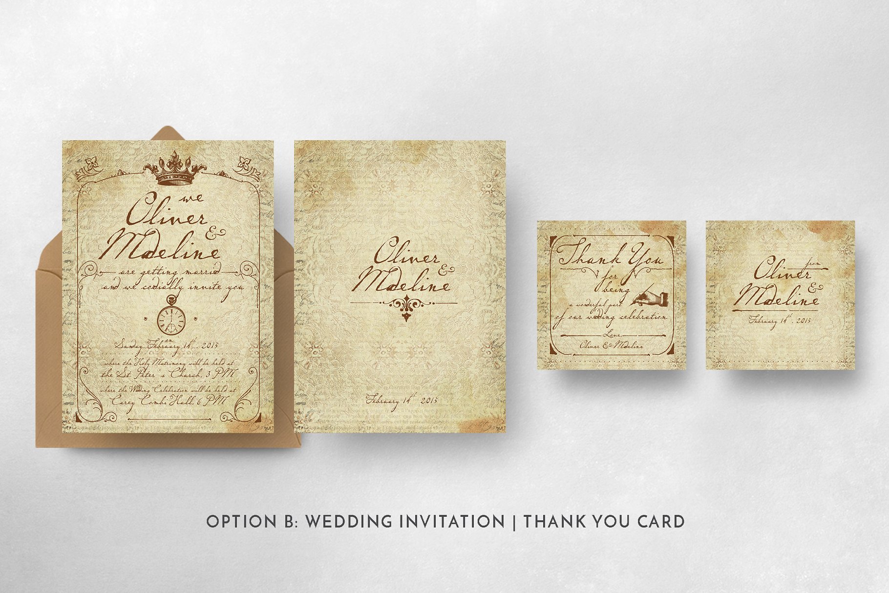 复刻1900年代巴黎婚礼邀请设计物料模板 1900 Paris Wedding Suite插图(5)