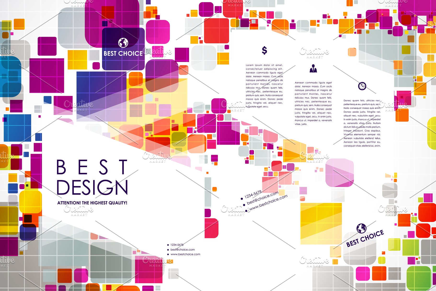 37款格子抽象图形背景小册子模板 37 Abstract Brochures插图(14)