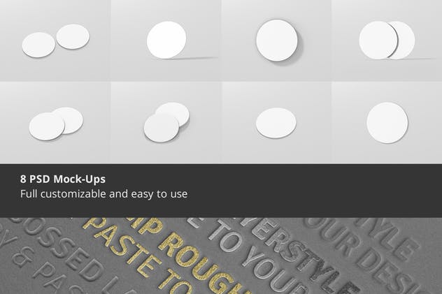 逼真的圆形咖啡杯垫样机 Round Coaster Mock-Up插图(1)