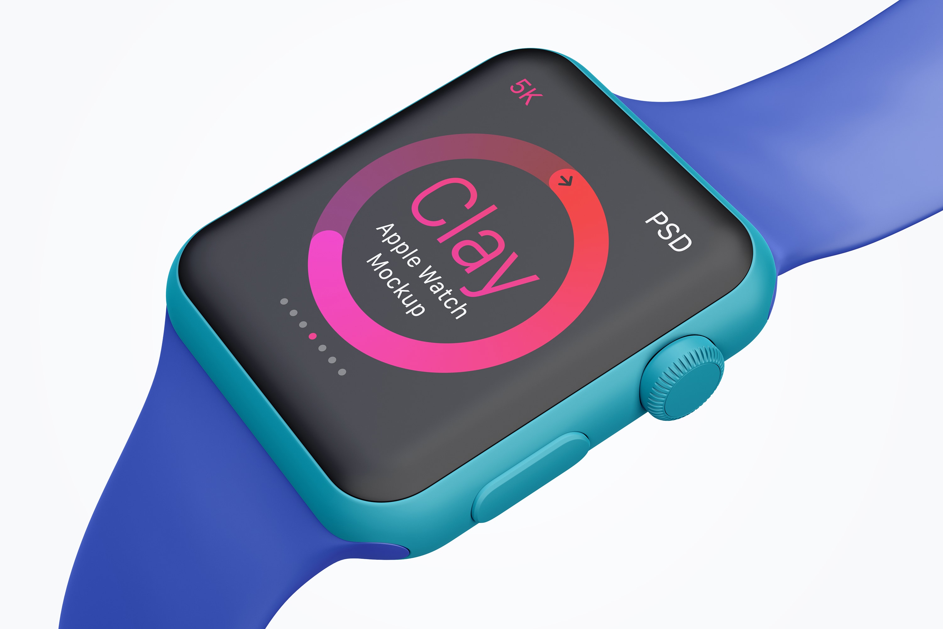 Apple Watch手表表盘UI界面设计效果图样机05 Clay Apple Watch Mockup 05插图(5)