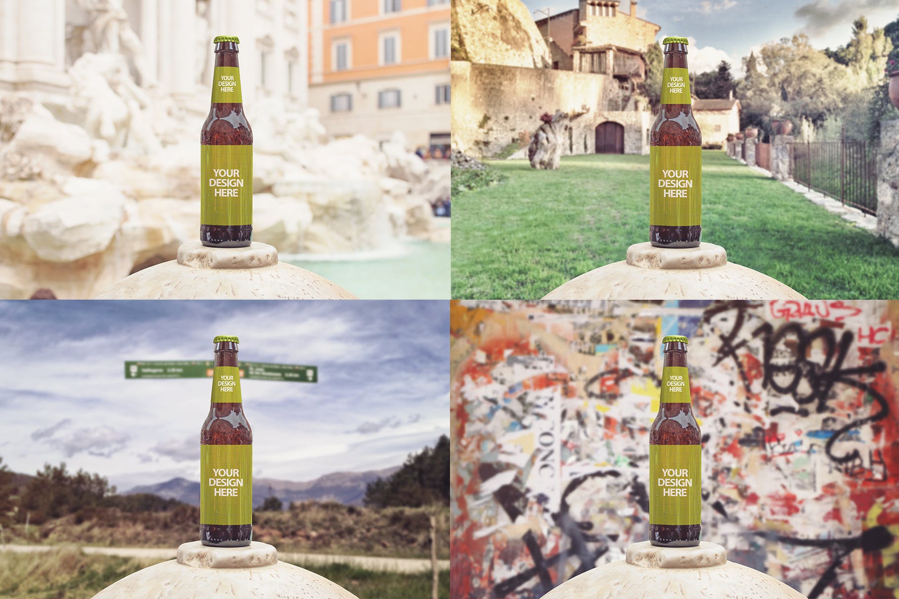啤酒瓶外观设计效果图实景演示样机 Beer Presentation Mockup插图(2)