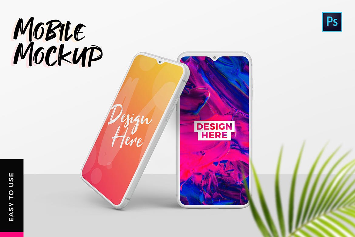 水滴屏手机UI设计展示效果图素材库精选样机 Mobile Mockup插图(1)