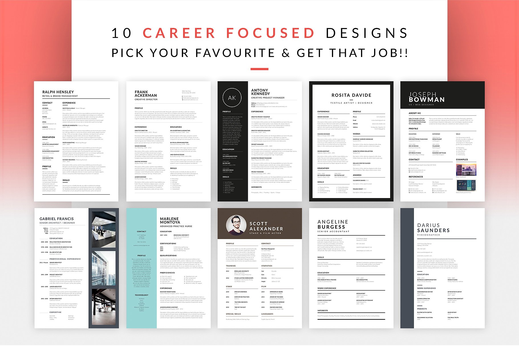 个人简历电子版即拿即用模板合集 Essential Resume/CV Collection插图(1)