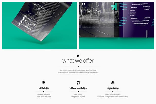 A4时尚杂志宣传册样机模板 Horizontal A4 Magazine Catalog Mockup插图(1)