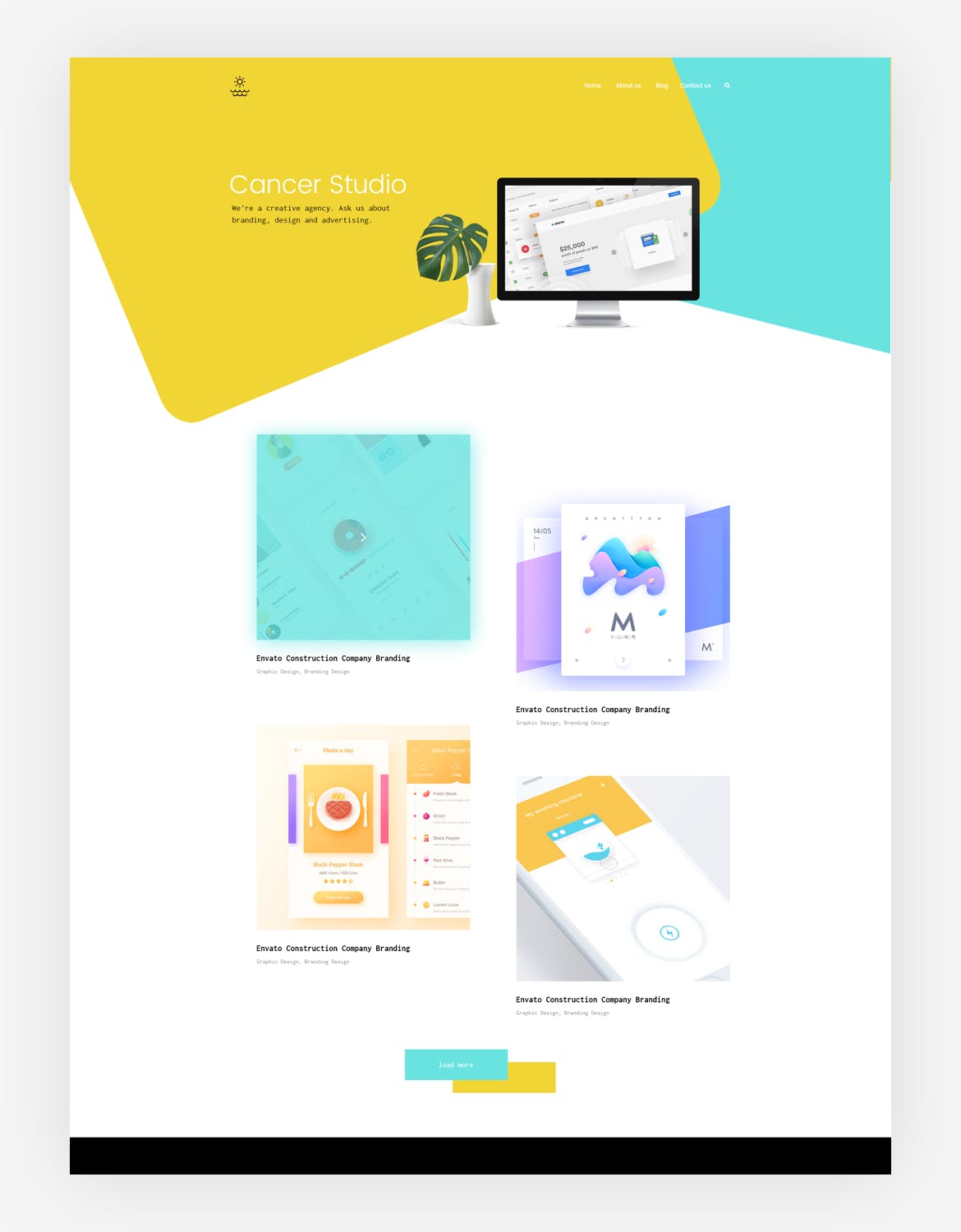创意产品设计展示网站设计PSD模板下载 Agency portfolio Psd Template插图(1)