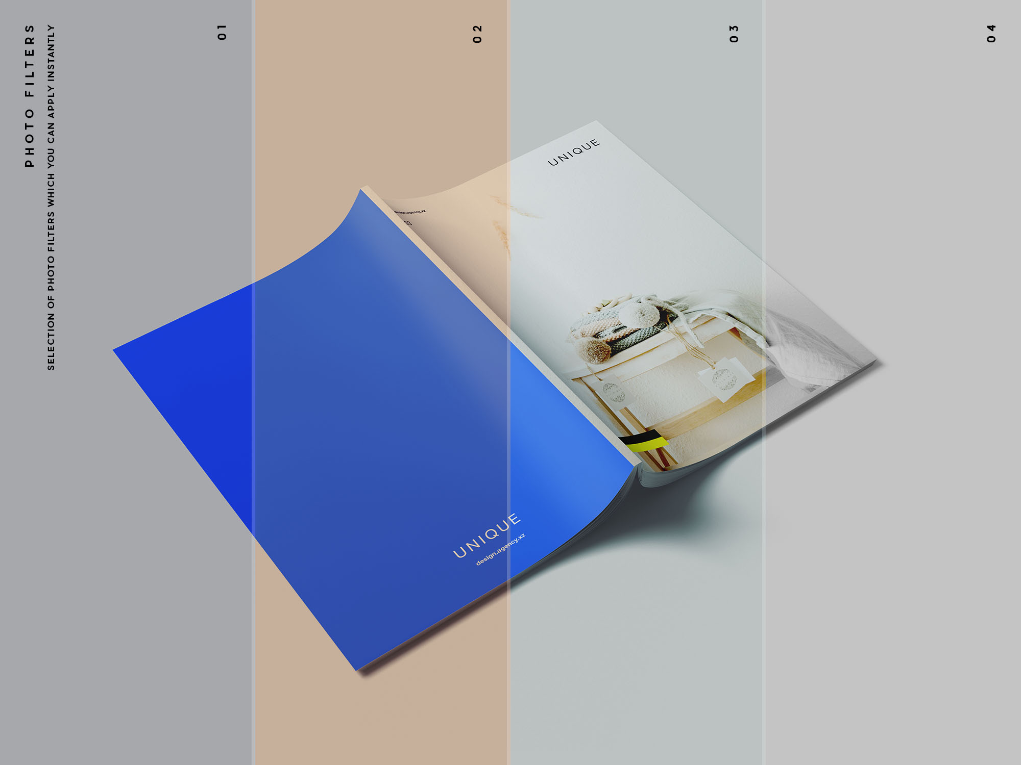 简约风杂志封面设计等距网格样机模板 Simple Magazine Mockup插图(8)