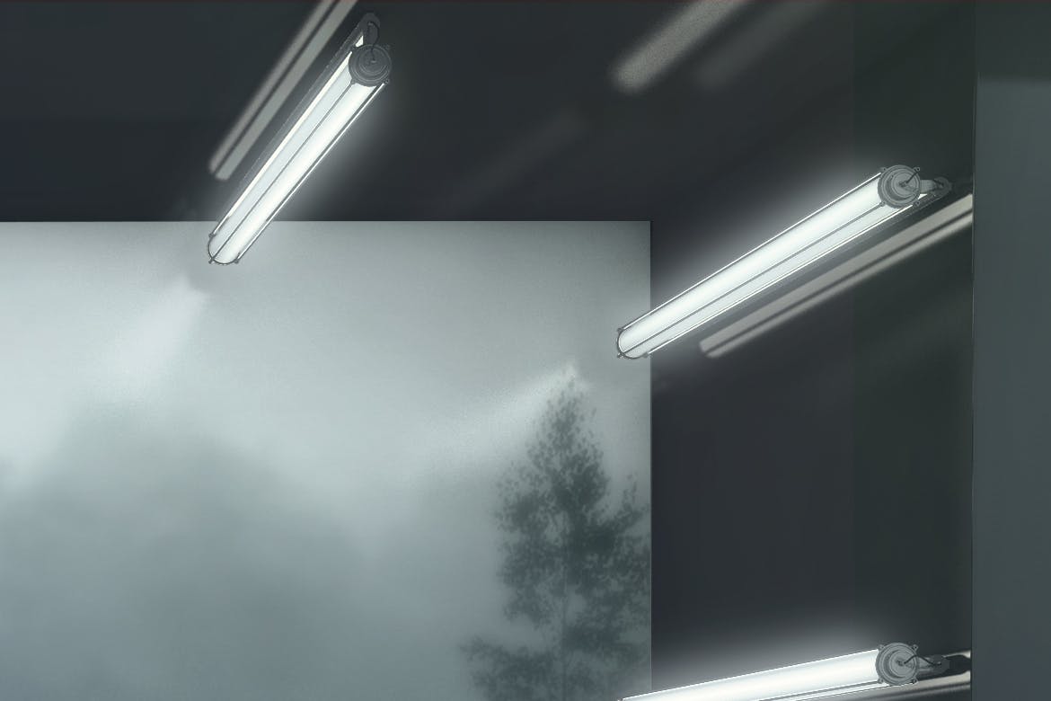 光彩夺目橱窗广告效果图样机 Advertising In Glowing Exhibition Room Mockup插图(4)