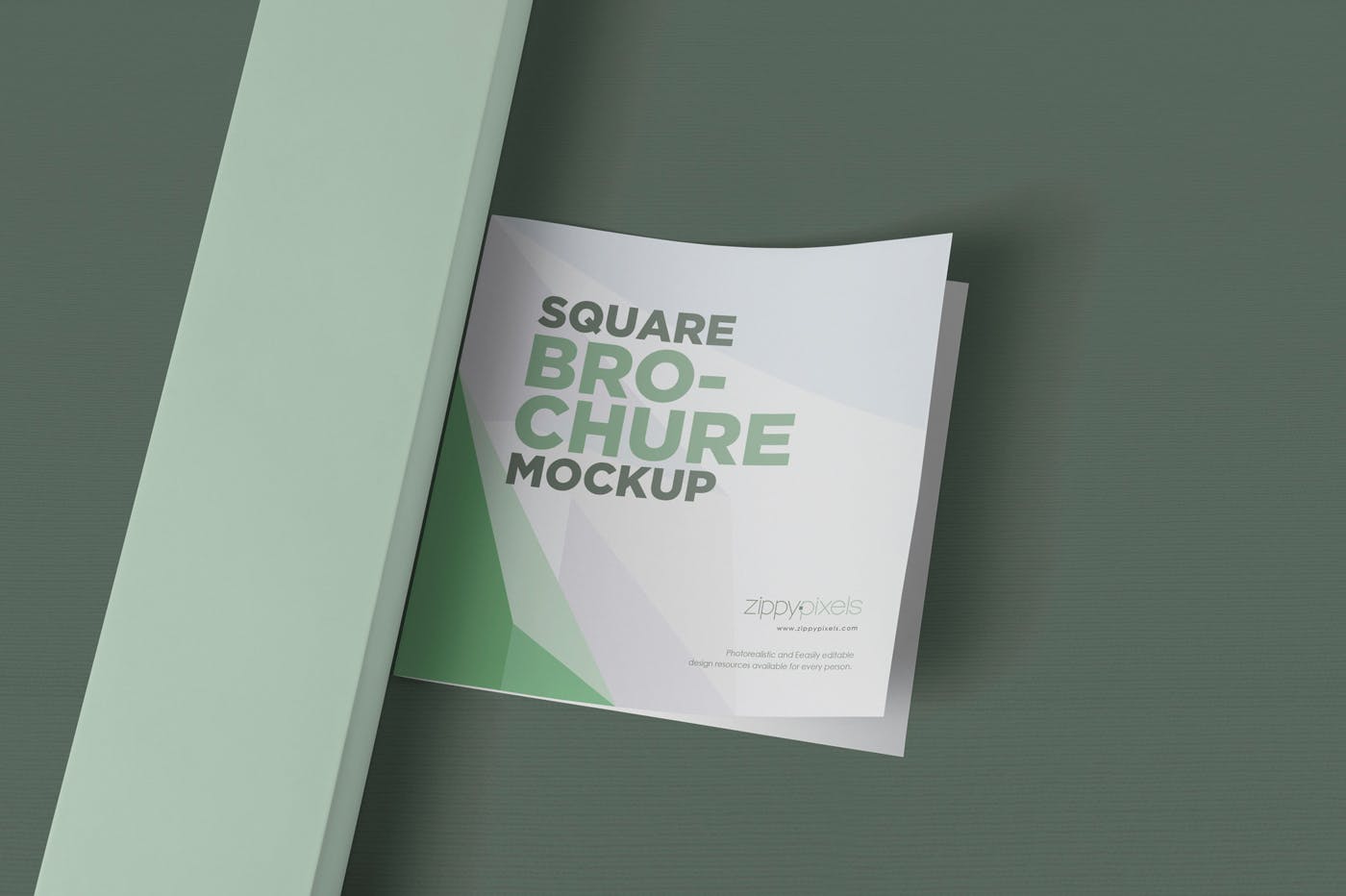 方形对折页宣传手册设计效果图样机素材库精选 Square Bifold Brochure Mockups插图(5)