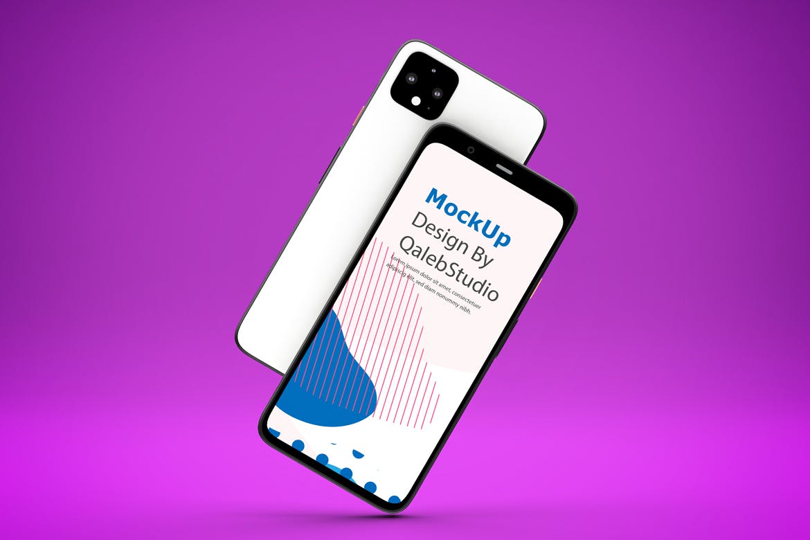 谷歌手机Pixel 4多种展示角度素材库精选样机模板 Pixel 4 Mockup插图(3)
