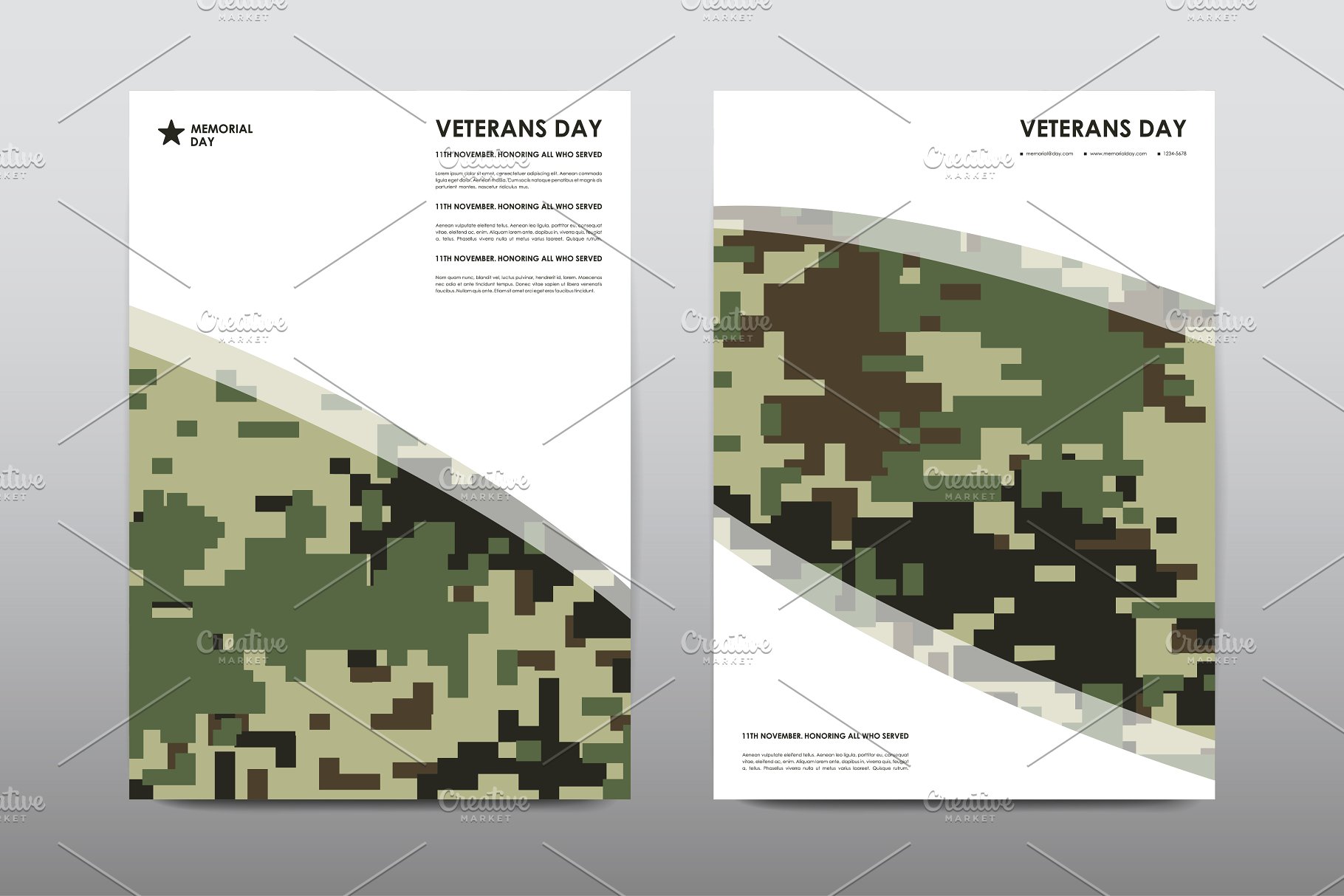 40+老兵节军人宣传小册模板 Veteran’s Day Brochures Bundle插图(22)