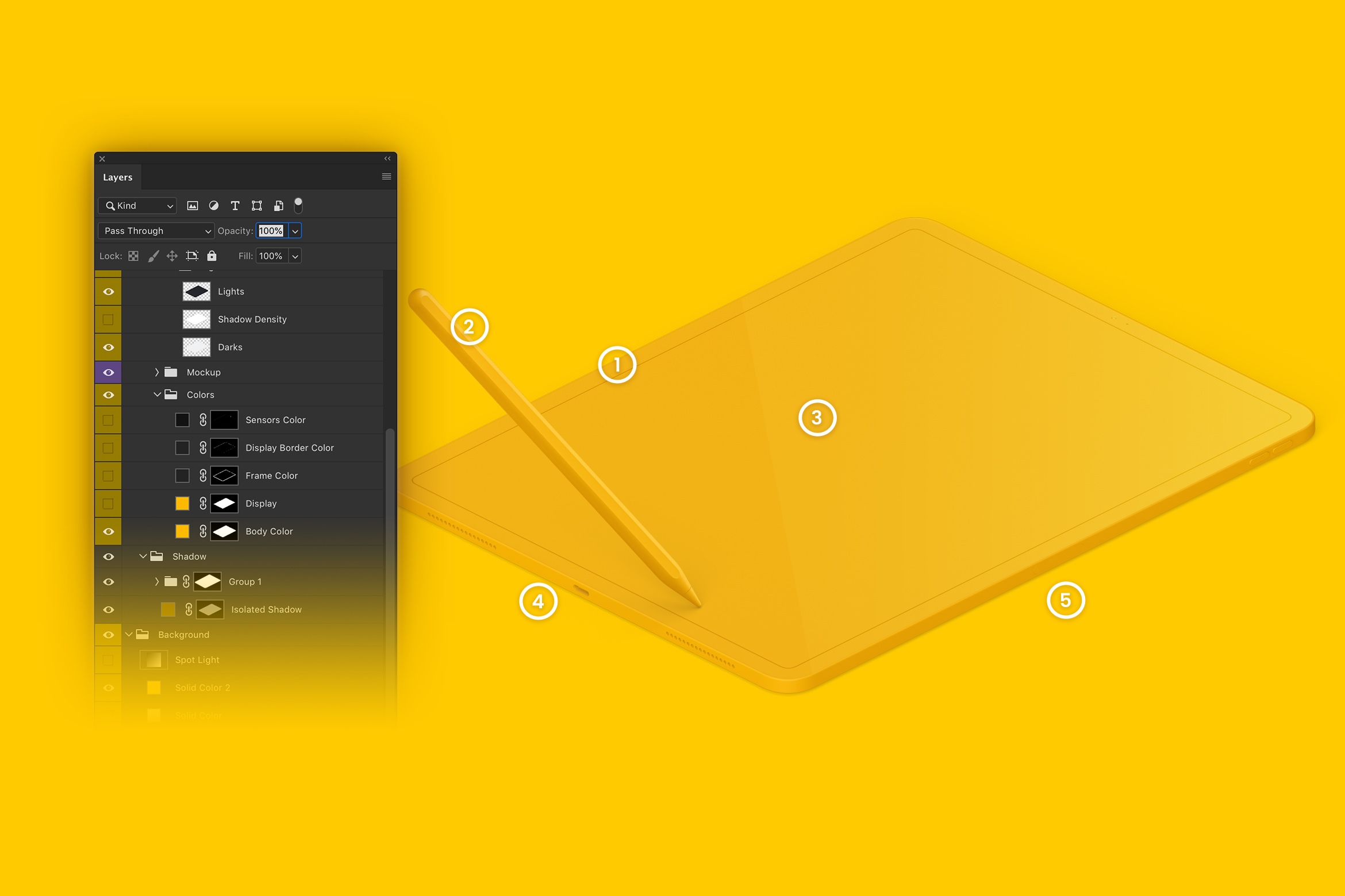 iPad Pro平板电脑等距右视图样机模板素材 Clay iPad Pro 12.9” Mockup, Isometric Right View插图(5)
