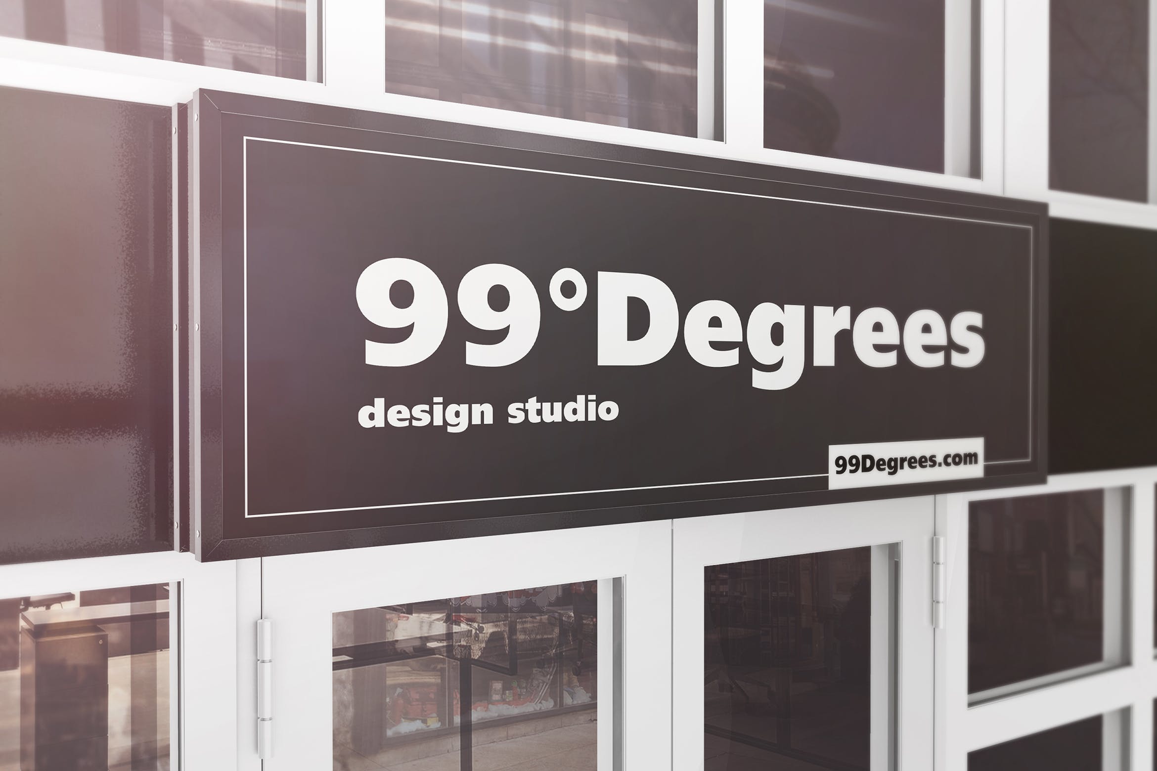 建筑广告招牌效果图样机素材库精选模板 Building Advertising Signboard Mockup插图