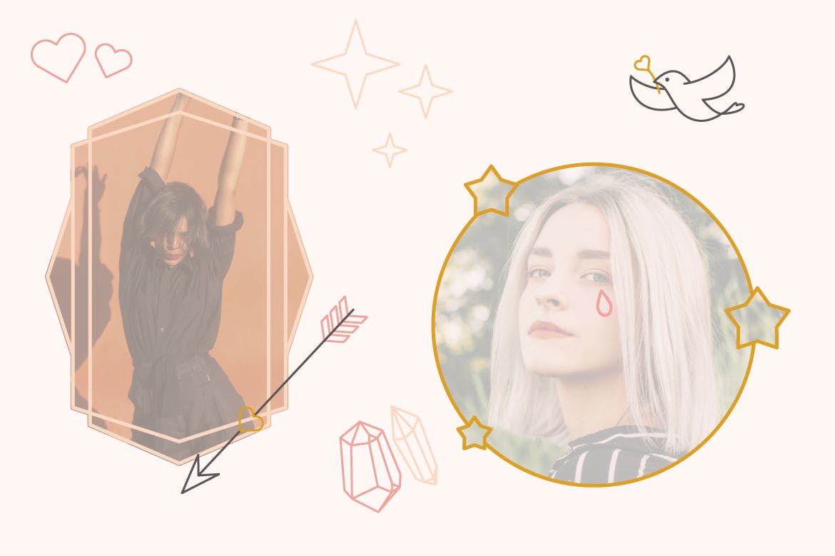 优雅手绘元素无缝纸张图案贴图素材 Design Elements and Seamless Papers插图(4)